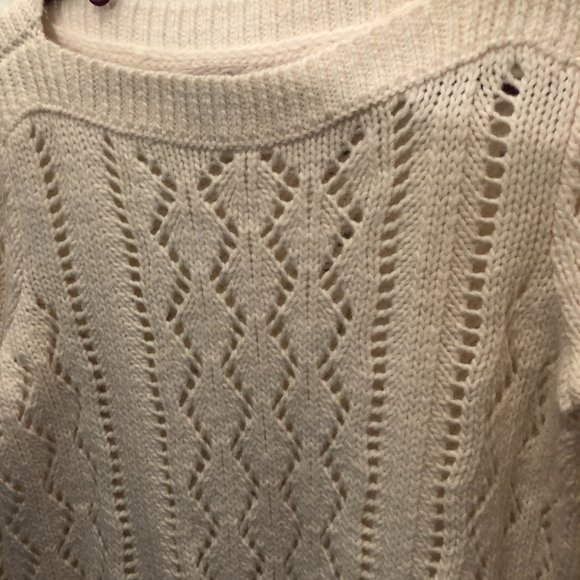 Loft women wool blend cream textured sweater, XS - Picture 3 of 6